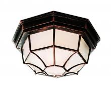  40582 BC - Benkert 1-Light, Weblike Design, Enclosed Flush Mount Ceiling Lantern Light